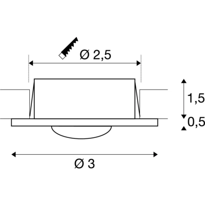 Dekled lampa wbudowywana LED 1W 60lm 3000K okrągła srebrny metaliczny 112242