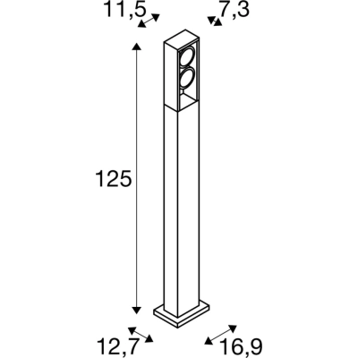 Eskina Frame 125 Pole Double lampa stojąca 27W 2400lm 3000K 4000K 95° antracytowa 1005439