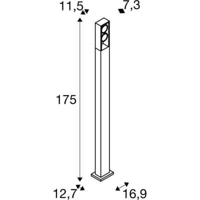 Eskina Frame 175 Pole Double lampa stojąca 27W 2400lm 3000K 4000K 95° antracytowa 1005440