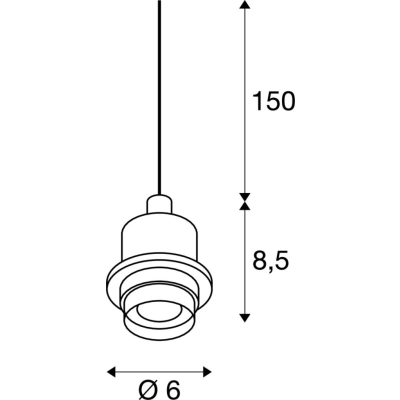 Fenda zwis E27 chrom mat bez abażuru bez rozety 132662