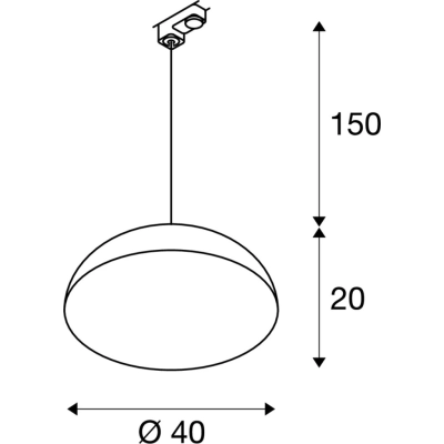 Forchini M lampa wisząca do szyny 3-fazowej 1xE27 czarny złoty 153130