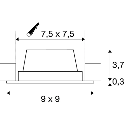 Frame Basic lampa wbudowywana LED 8,3W 600lm 3000K czarny matowy 112720