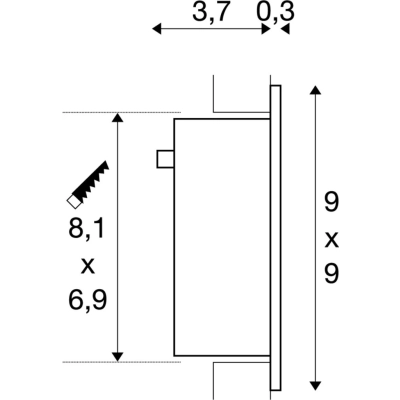 Frame Curve lampa wbudowywana LED 1W 60lm 3000K srebrnoszara srebrnoszara 111292