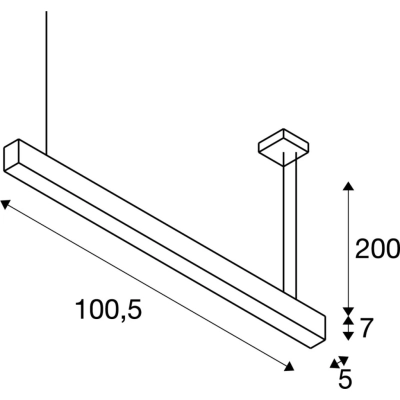 Glenos lampa wisząca LED 43W 2850lm 3000K 1 m czarna 1001400