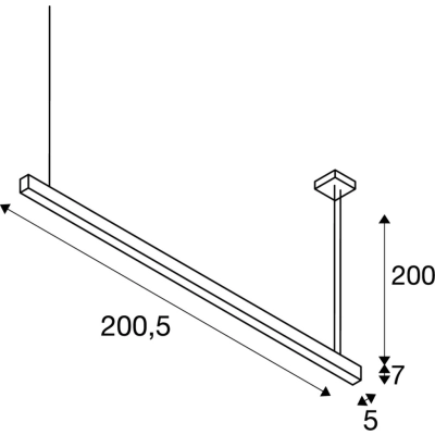 Glenos lampa wisząca LED 85W 5700lm 3000K 2 m czarna 1001406