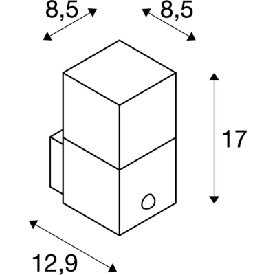 Grafit E27 Kwadratowy Czujnik kinkiet antracytowy 1006183