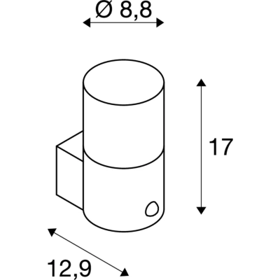 Grafit E27 Round Sensor kinkiet antracytowy 1006179