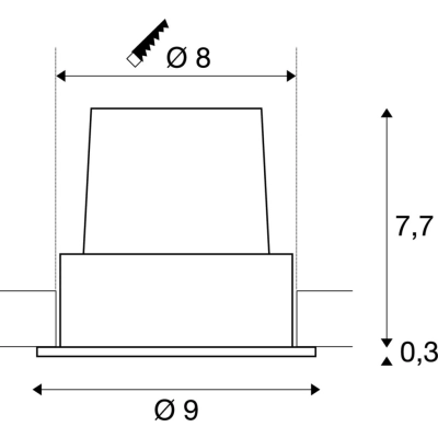 H-Light 1 lampa wbudowywana LED 11W 265lm 2700K czarna 20° 114480