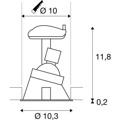 Horn-A lampa wbudowywana 1xGU10 biały matowy 113151