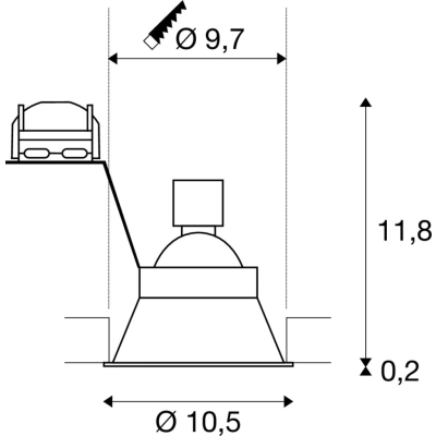 Horn lampa wbudowywana 1xGU10 biały matowy 113141