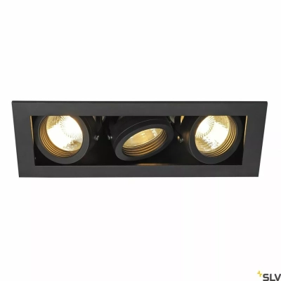 Kadux 3 lampa wbudowywana 3xGU10 czarna matowa 115530 SLV