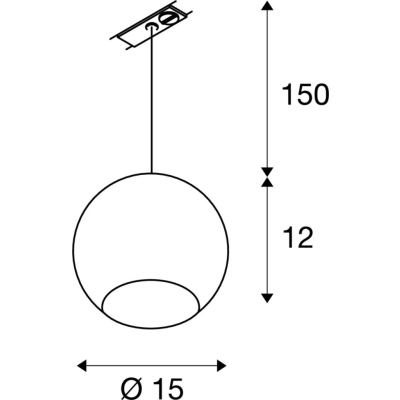 Light Eye 150 lampa wisząca do systemu 1-fazowej szyny GU10 PAR111 czarny chrom 1000713