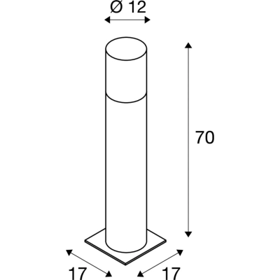 Lisenne Pole 70 lampa stojąca E27 IP54 szara 1000666