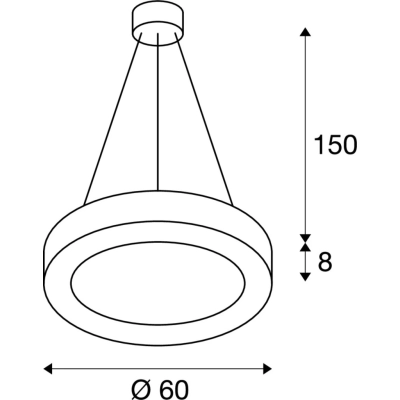 Medo Ring 60 lampa wisząca LED 33W 2200lm 3000K czarna 133840