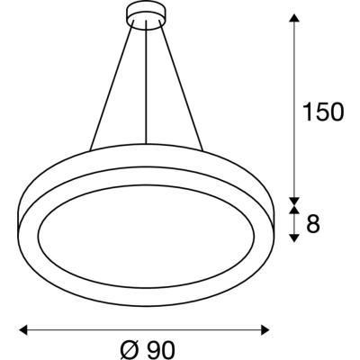 Medo Ring 90 lampa wisząca LED 56W 4900lm 3000K czarna 133850