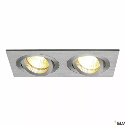 New Tria 2 lampa wbudowywana 2xGU10 szczotkowane aluminium 111362 SLV