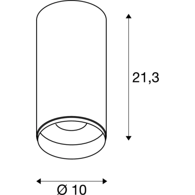 Numinos CL Dali L Ø10cm lampa sufitowa LED 28W 2440lm 2700K/3000K/4000K 24°/36°/60° czarna