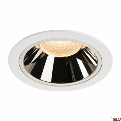 SLV Numinos DL XL Ø 16 cm lampa wbudowywana LED 37,4 W 3400 lm 2700K/3000K/4000K 20°/40°/55° biało-chromowa