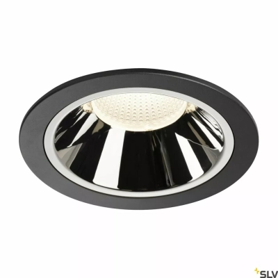 SLV Numinos DL XL Ø 16 cm lampa wbudowywana LED 37,4 W 3400 lm 2700K/3000K/4000K 20°/40°/55° czarno-chromowa