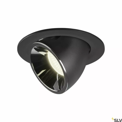 SLV Numinos Gimble L Ø 16 cm lampa wbudowywana LED 25,4 W 2150 lm 2700K/3000K/4000K 20°/40°/55° czarno-chromowa