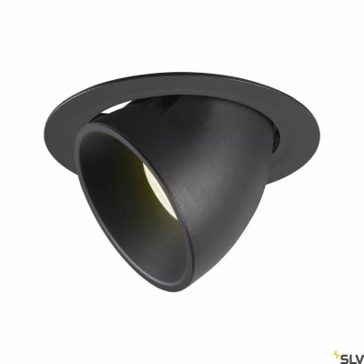 SLV Numinos Gimble XL Ø 19 cm lampa wbudowywana LED 37,4 W 3300 lm 2700K/3000K/4000K 20°/40°/55° czarna