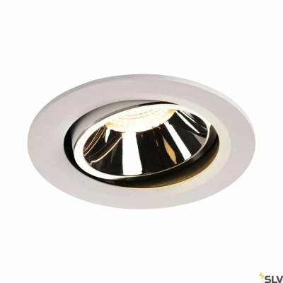 SLV Numinos Move DL L Ø 16 cm lampa wbudowywana LED 25,41 W 2200lm 2700K/3000K/4000K 20°/40°/55° biało-chromowa