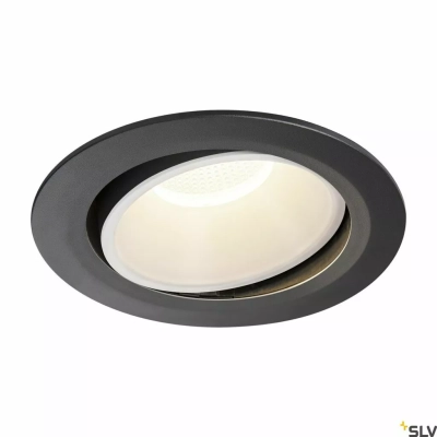 SLV Numinos Move DL XL Ø 19 cm lampa wbudowywana LED 37,4 W 3500 lm 2700K/3000K/4000K 20°/40°/55° czarno-biała