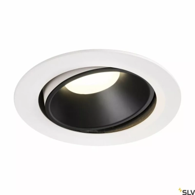 SLV Numinos Move DL XL Ø 19 cm lampa wbudowywana LED 37,4 W 3300 lm 2700K/3000K/4000K 20°/40°/55° biało-czarna