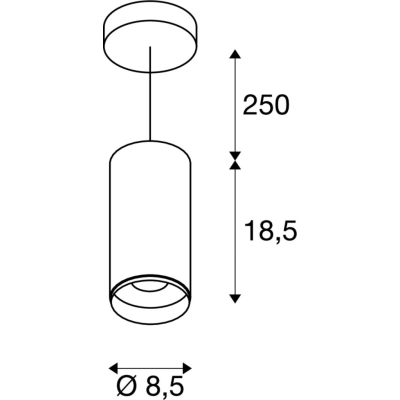 Numinos PD Phase M Ø8,5cm lampa wisząca LED 20.1W 1925lm 2700K/3000K/4000K 24°/36°/60° czarna