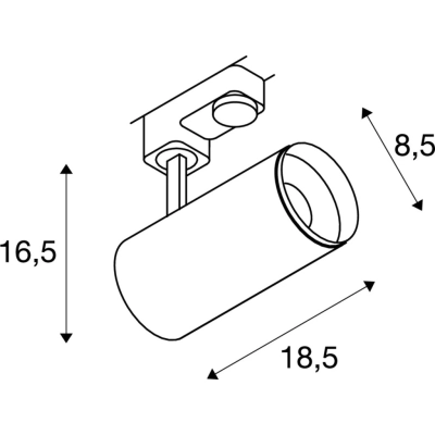 Numinos Phase M Ø8,5cm reflektor do systemu 3-fazowego LED 20.1W 1925lm 2700K/3000K/4000K 24°/36°/60° czarny