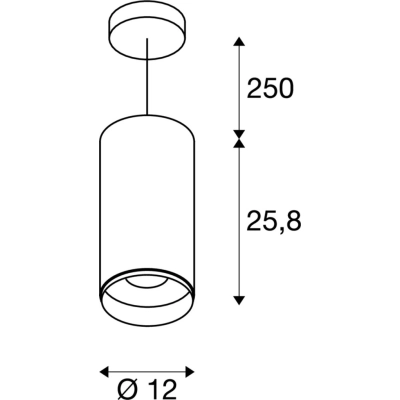 Numinos PD Phase XL Ø12cm lampa wisząca LED 36W 2980lm 2700K/3000K/4000K 24°/36°/60° czarna