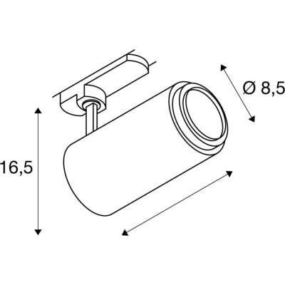 Numinos Zoom M Dali 3-fazowy spot 20W 1800lm 3000K 15-60° czarny 1006116