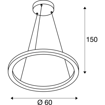 One 60 Dali lampa wisząca LED 24W 1550lm 3000K, 4000K czarna 1002909