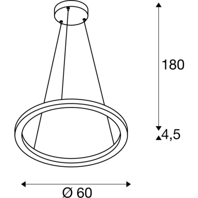 One 60 PD Phase Up Down lampa wisząca LED 24W 830lm 2700K 3000K czarna 1004759