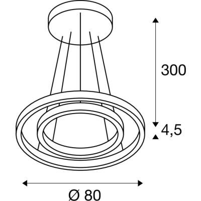 One Double PD Dali Up Down lampa wisząca LED 55W 2120lm 3000K 4000K czarna 1004767