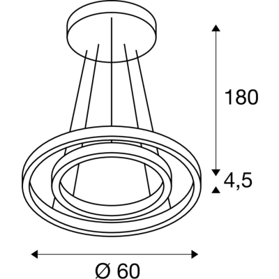 One Double PD Phase Up Down lampa wisząca LED 35W 127lm 2700K 3000K czarna 1004765