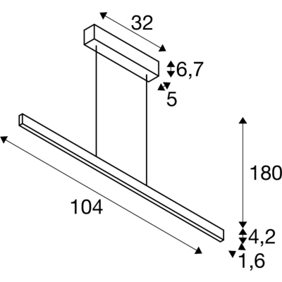 One Linear 100 Phase Up Down lampa wisząca czarna 24W 1280lm 2700K 3000K 1006185