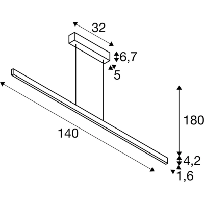 One Linear 140 Phase Up Down lampa wisząca czarna 35W 1875lm 2700K 3000K 1006188