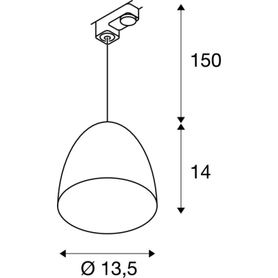 Para Cone 14 lampa wisząca do szyny 3-fazowej 1xGU10 czarny złoty 153140