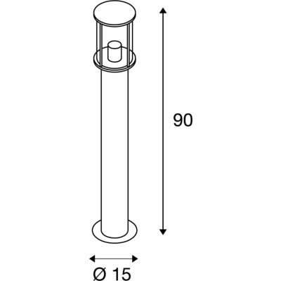 Photonia lampa stojąca E27 IP55 antracytowa przezroczyste szkło 232075