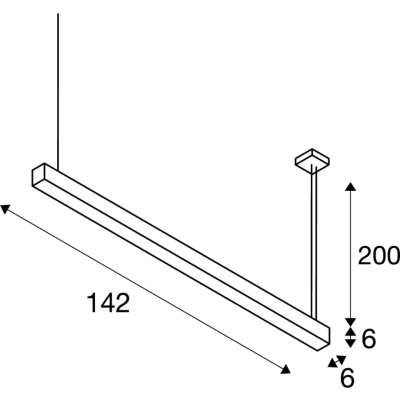 Q-Line Dali Single lampa wisząca LED 47W 3700lm 3000K 1500mm czarny 1001309