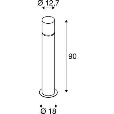 Rox Acryl 90 Pole lampa stojąca E27 IP44 stal nierdzewna 304 1001490