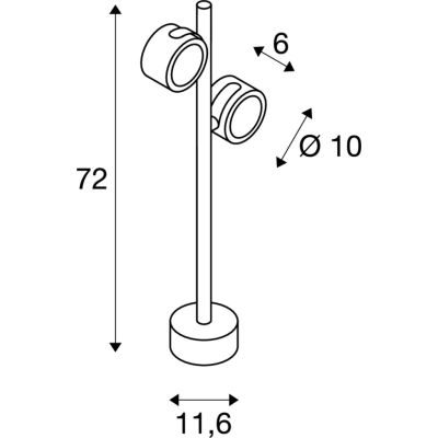 Sitra Sl 360 lampa stojąca 2xGX53 IP44 antracytowa 231505