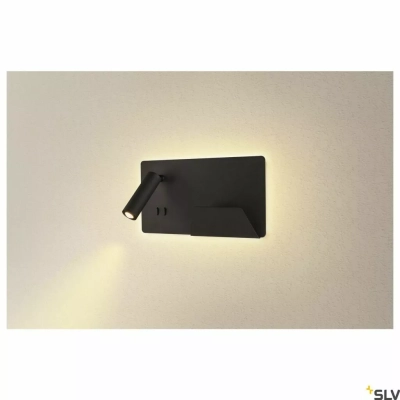 Somnila Spot kinkiet LED 15W 770lm 3000K czarny wersja prawa ze złączem USB 1003456