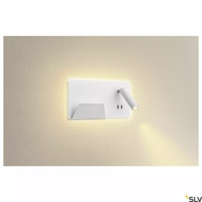 Somnila Spot kinkiet LED 15W 770lm 3000K biały wersja lewa ze złączem USB 1003457