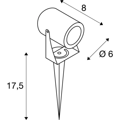 Spike lampa wbijana w grunt LED 6W 400lm 3000K 40° IP55 antracytowy 1002201