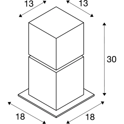 Square Pole 30 lampa stojąca E27 IP44 stal nierdzewna 1000344