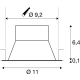 Akalo 83 DL lampa sufitowa wbudowywana LED 9W 880lm 3000K 4200K 5700K biała 1001264