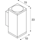 Enola Square Up Down M kinkiet LED 20W 1900lm 3000K – 4000K IP65 antracytowy 1003419