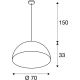 Forchini 70 PD lampa wisząca E27 czarny złoty 1001701